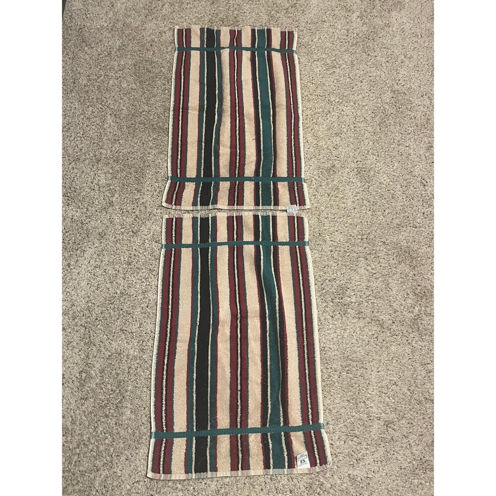 Striped Cannon Hand Towels (2) 16 x 26 Vintage